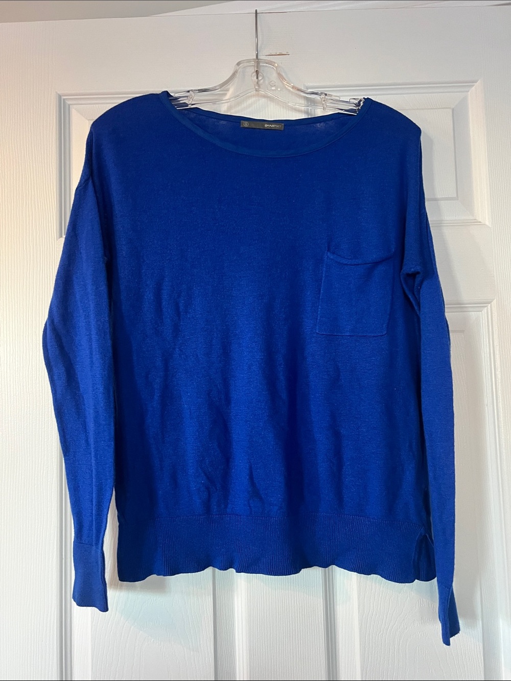 Smart Set Royal Blue Crewneck Sweater with Chest Pocket